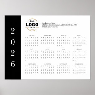 2026 Business Logo Full Year Wall Calendar Poster