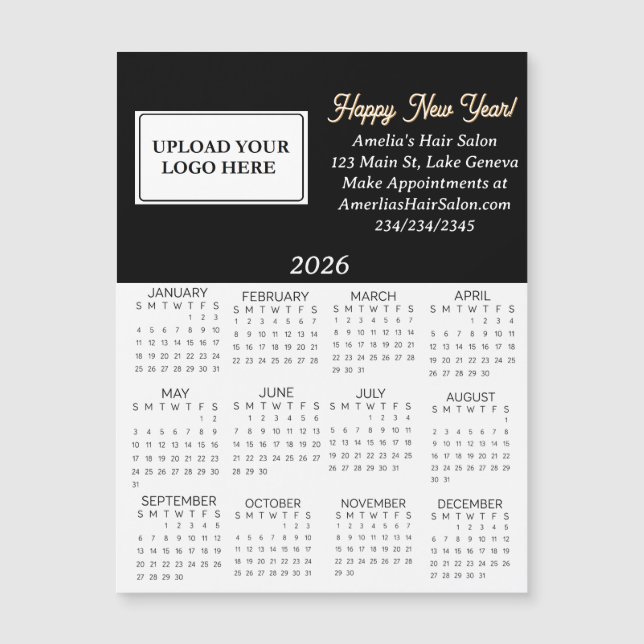 2026 Business Logo Mini Calendar (Front)