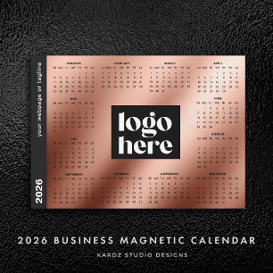 2026 Business Logo Rose Gold Full Year Calendar