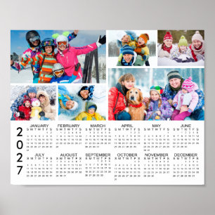 2026 Calendar 6 Photo Collage Personalized Poster