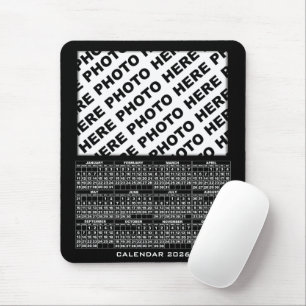 2026 Calendar Add 1 Horizontal Photos Mousepad
