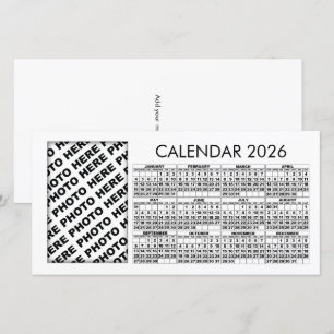 2026 Calendar Add 1 Vertical Photo Card
