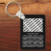 2026 Calendar Add 2 Photos Metal Keychain