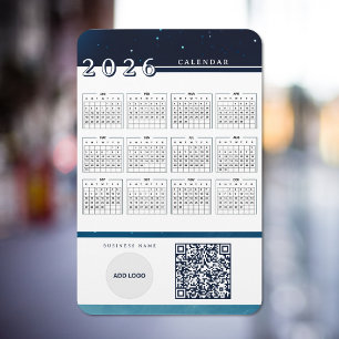 2026 Calendar Add Logo QR Code Flexible Magnet