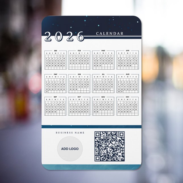 2026 Calendar Add Logo QR Code Flexible Magnet (2026 Calendar Add Logo QR Code Flexible Magnet)