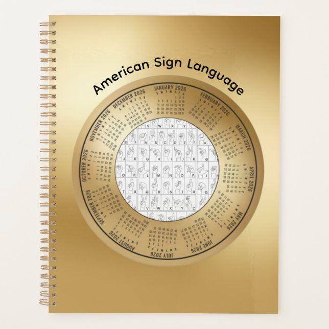2026 Calendar ASL American Sign Language Planner (Front)