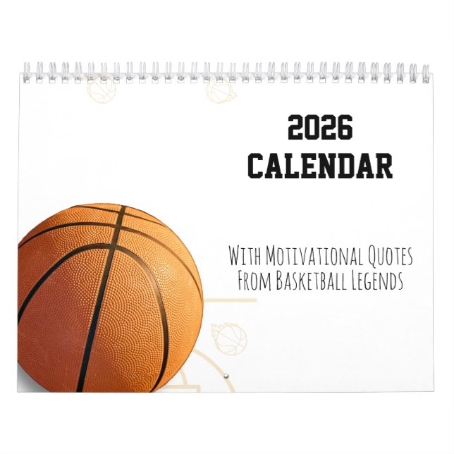 2026 Calendar Basketball Motivational Quotes  (Cover)