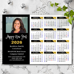 2026 Calendar Black Gold Business Photo Magnetic