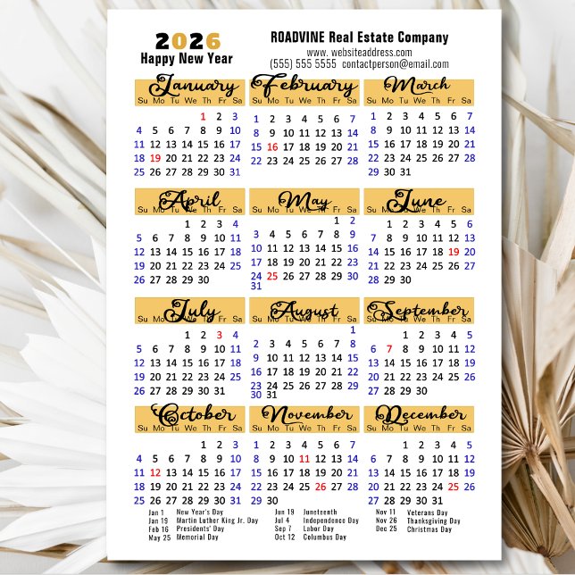 2026 Calendar Black Minimalist Corporate Magnetic (Creator Uploaded)