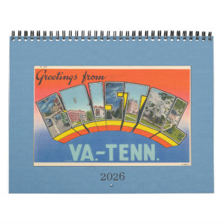 2026 Calendar Bristol VA TN Vintage postcard