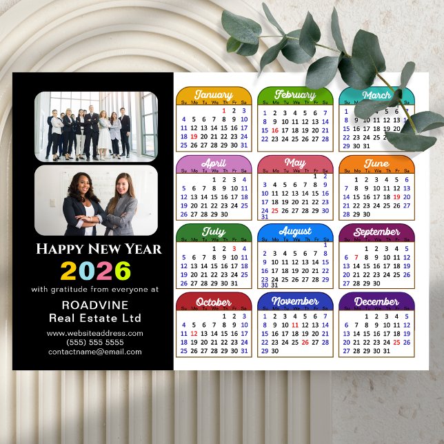 2026 Calendar Business 2 Photo US Holiday Magnetic (Creator Uploaded)