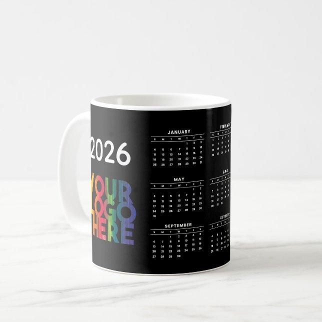 2026 Calendar Business Logo Corporate Office Gift Coffee Mug (Front Left)