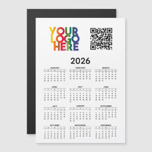 2026 Calendar Business Logo QR Code Magnetic Card