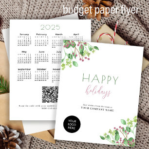2026 calendar business QR promotional holiday card
