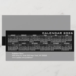 2026 Calendar Business Rack Card Black