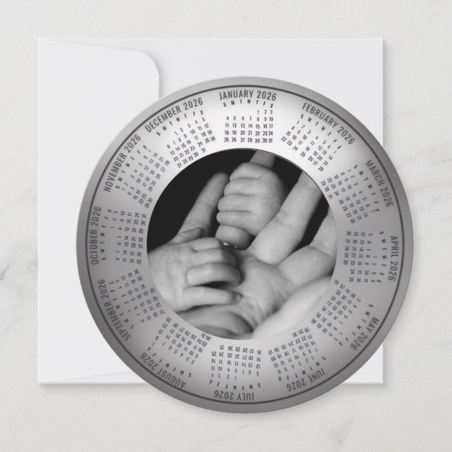 2026 Calendar Celebrating A Baby Holiday Card (Front)