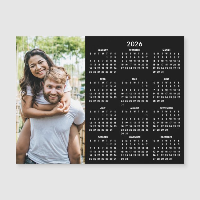 2026 Calendar Classic Modern Photo Magnet (Front)