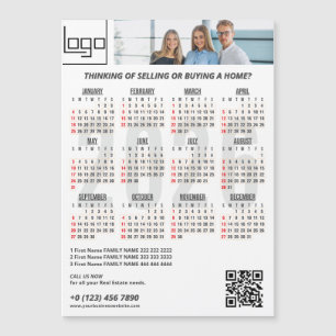 2026 Calendar Company Logo QR Code Burgundy Photo