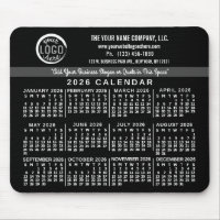 2026 Calendar Custom Business Logo Name Easy Black