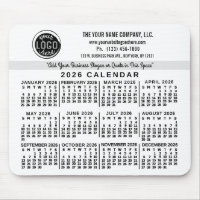 2026 Calendar Custom Business Logo Name Easy White