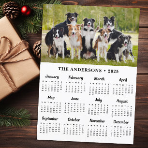 2026 Calendar Custom Pet Puppy Dog 12 Month Photo Holiday Card