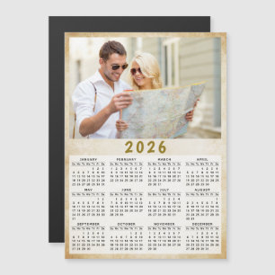 2026 Calendar Custom Photo Full Year Magnetic Card