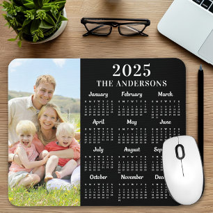 2026 Calendar Custom Photo Modern Family 12 Month Mouse Mat