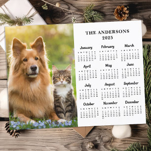 2026 Calendar Custom Photo Pet Dog Family New Year Holiday Postcard