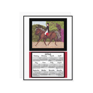 2026 Calendar Dressage Horse Equine Fabric Font