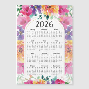2026 Calendar Elegant Colorful Floral Garden