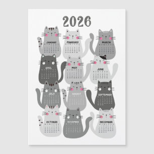 2026 Calendar Grey Cats