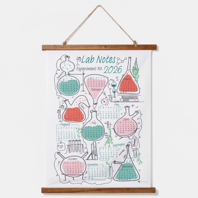 2026 Calendar Lab Notes Hanging Tapestry (Front)