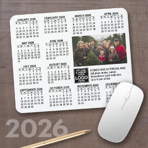 2026 Calendar - logo, photo business Mouse Mat