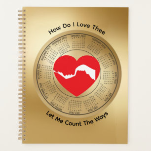 2026 Calendar Lovers' How Do I Love Thee Planner