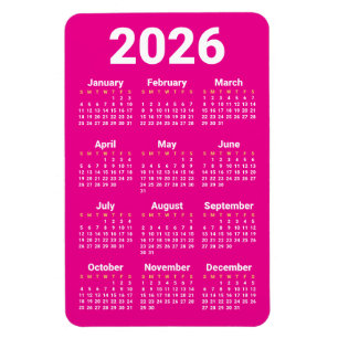 2026 Calendar Magnet Custom colors