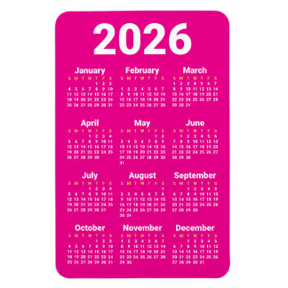 2026 Calendar Magnet | Custom colours