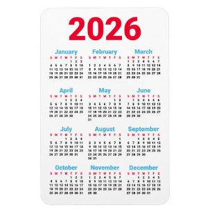 2026 Calendar Magnet   Theme: Chicago flag colours