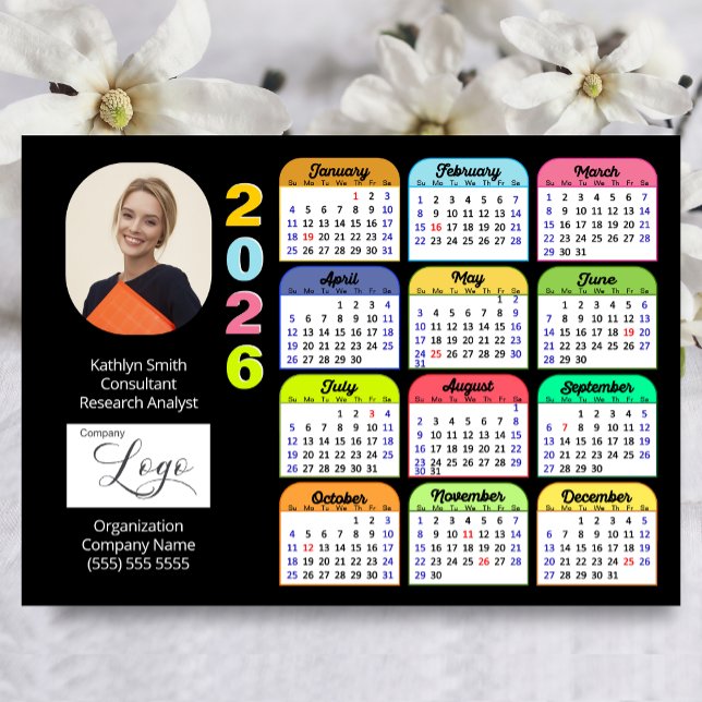 2026 Calendar Modern Business Photo Logo Magnetic (Creator Uploaded)
