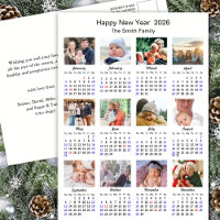2026 Calendar Modern Family Photo Collage Simple