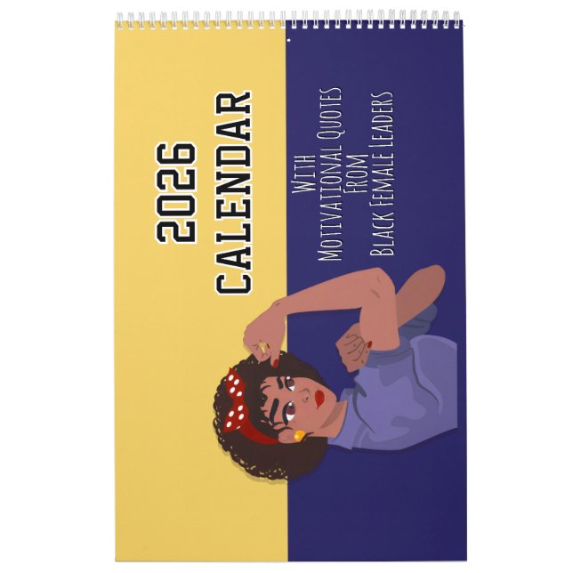 2026 Calendar Motivational Quotes Black Girl Women (Cover)