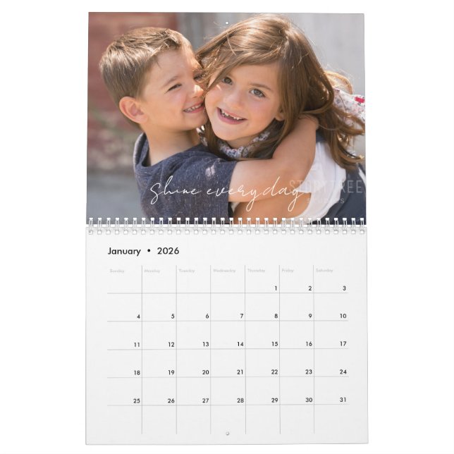 2026 Calendar Motivational With Family Photos (Jan 2026)