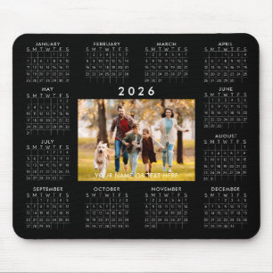 2026 Calendar One Photo Personalised Custom Colour Mouse Mat