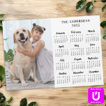 2026 Calendar Pet Dog Kid Custom Photo Magnet Card<br><div class="desc">2026 Yearly Calendar Photo Cards - Send New Year Greetings or include in your Christmas cards, these photo calendar cards are perfect as Christmas and New Year cards to family and friends. Perfect to highlight or circle special family dates, anniversaries, birthdays, pets veterinary appointments or dog grooming, and kids school...</div>