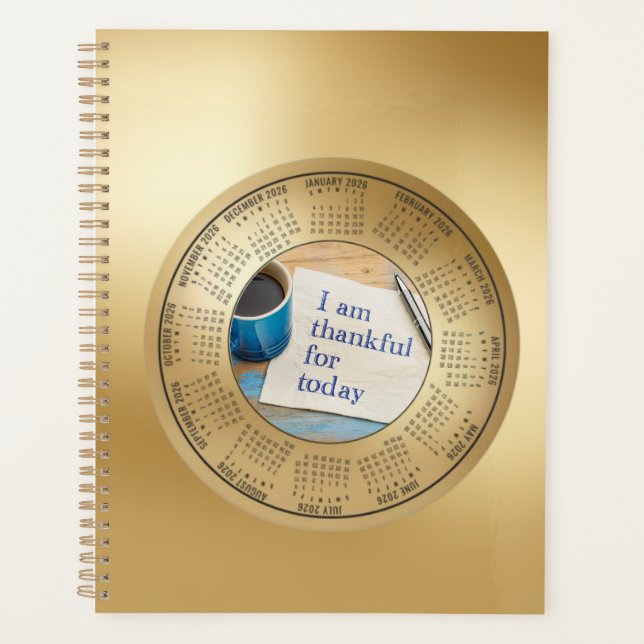 2026 Calendar Planner I Am Thankful For Today (Front)