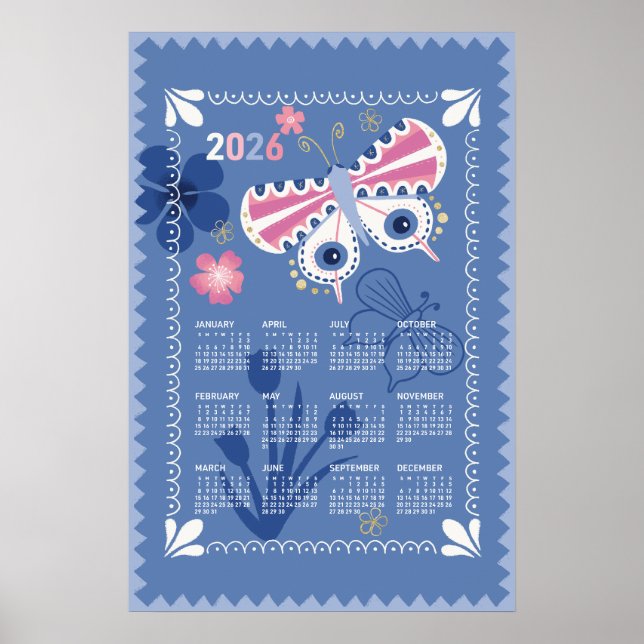 2026 Calendar Poster Butterfly (Front)
