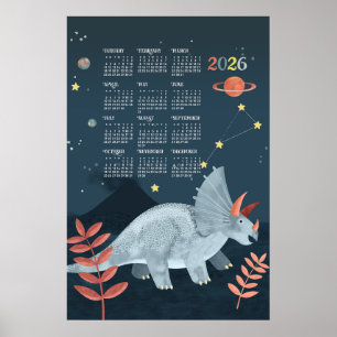 2026 Calendar Poster Triceratops