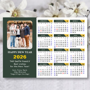 2026 Calendar Sage Green Minimalist Photo Magnetic