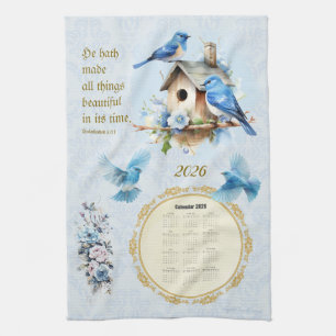 2026 Calendar Towel Bluebirds  Ecclesiastes 3:11