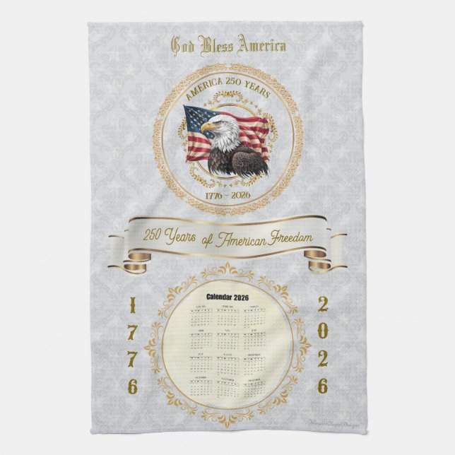 2026 Calendar Towel God Bless America 250 Years (Vertical)