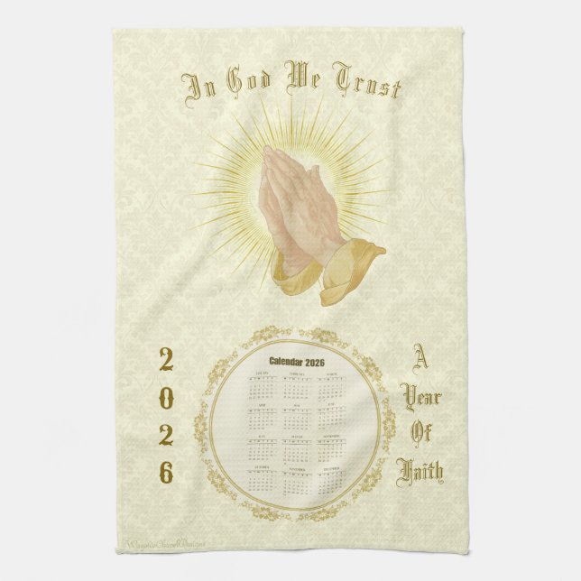 2026 Calendar Towel In God We Trust (Vertical)